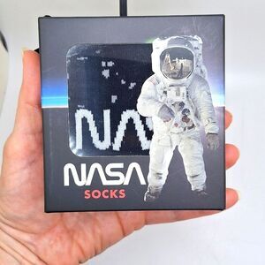 NASA crew socks in a box gift astronomy space curiosity moon landing